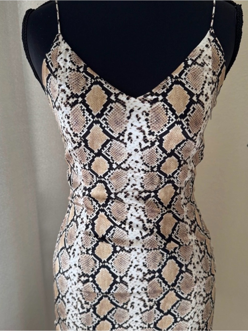 Caroline Constas Silk Snake Print Maxi Dress XS Bodycon Elegant - Picture 3 of 8